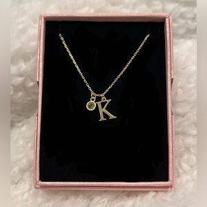 Gold plated letter K necklace